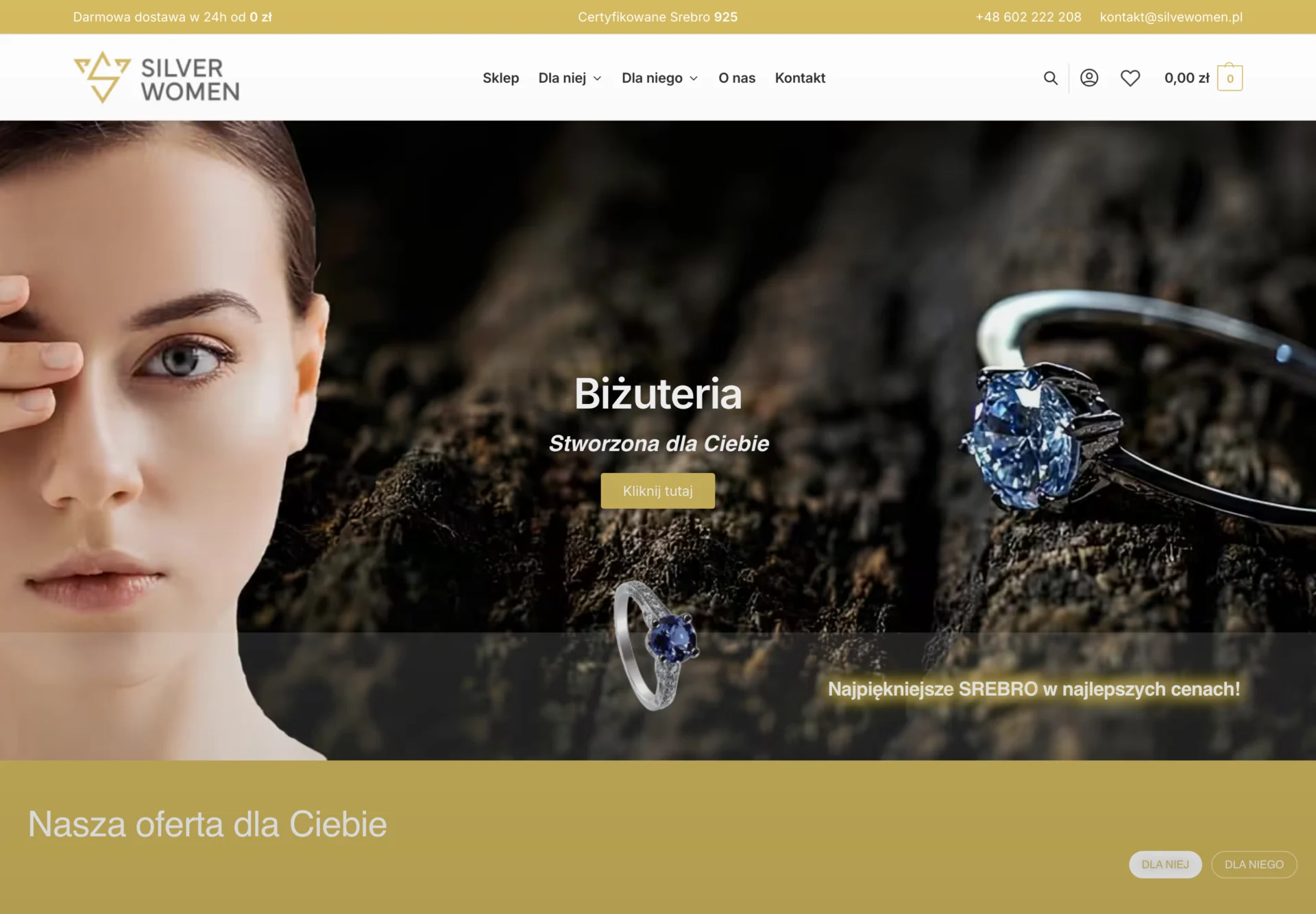 Sklep internetowy Silverwomen.pl ze srebrną biżuterią - strona główna